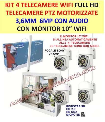 Kit telecamere ptz 6mp fullhd - 6mp,